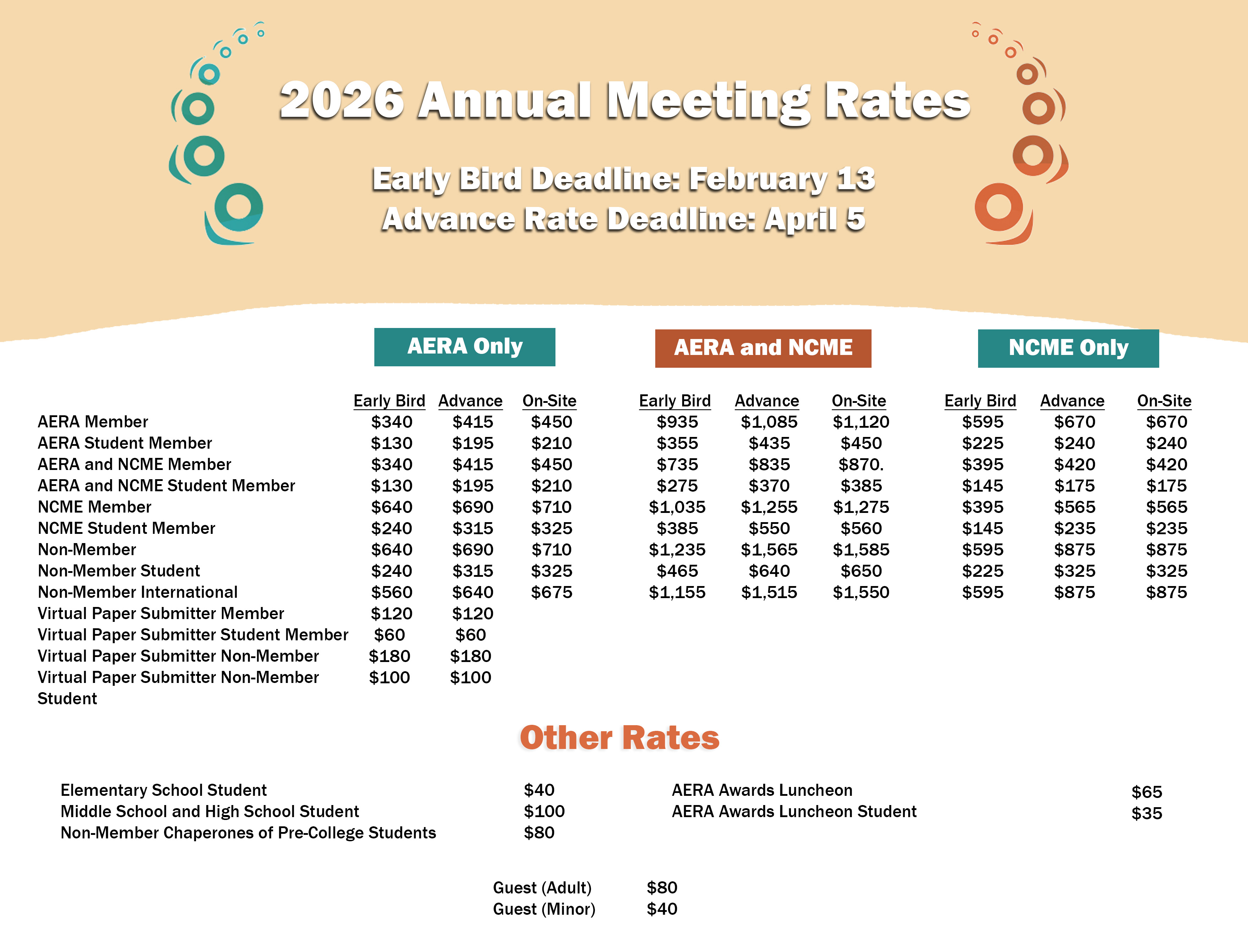 Registration And Rates AERA 2026 Annual Meeting 2026 Rates 1